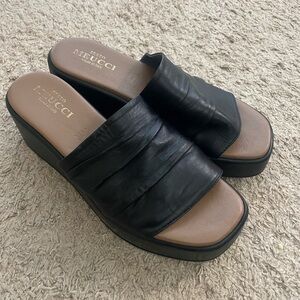 NWOT Sesto Meucci Platform Leather Sandals/Clogs